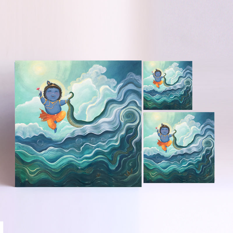 Art Painting - Krishna Defeating Kaliya