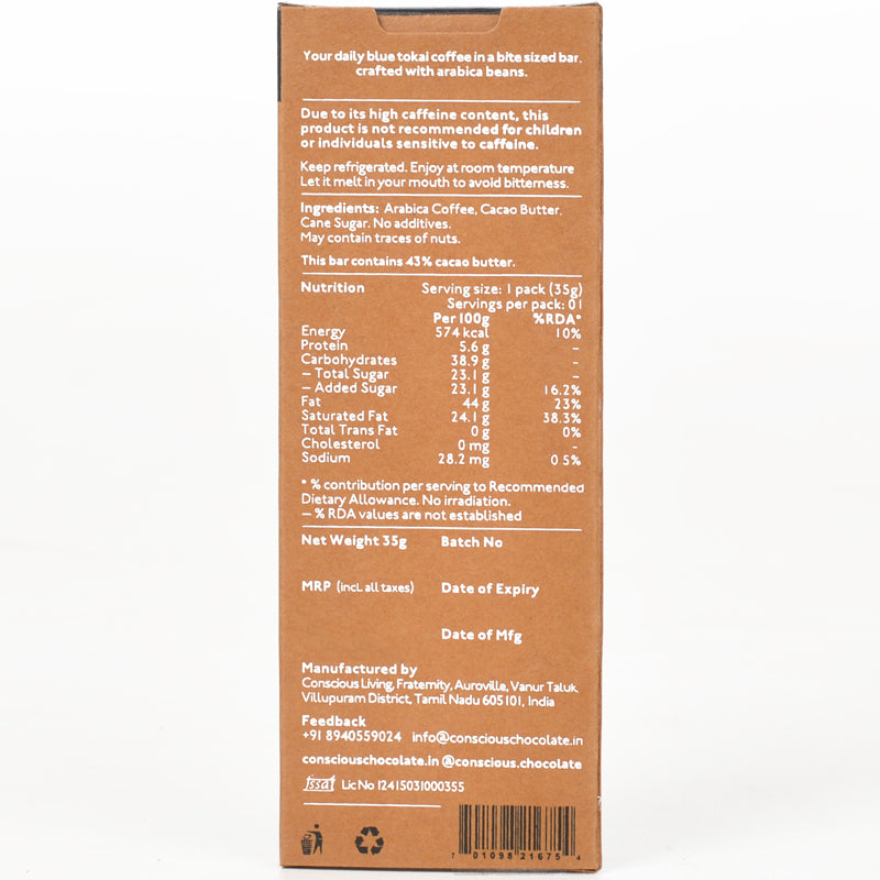 43% Blue Tokai Coffee - Cafe Noir Chocolate Bar - set of 2