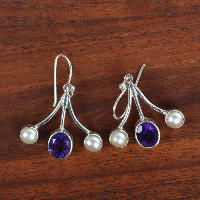 Amethyst Pearl Silver 925 Sterling Silver