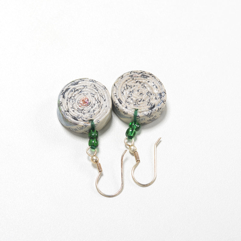 Upcycled Newspaper Earrings