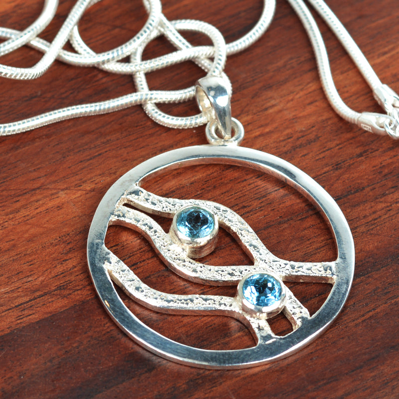 Blue Topaz Silver 92.5 Jewellery - Chain With Pendant
