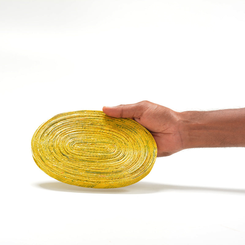 Upcycled Coiled Newspaper Pot Trivets Oval