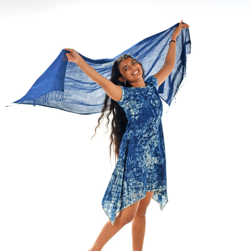Plain Blue Scarf – Linen