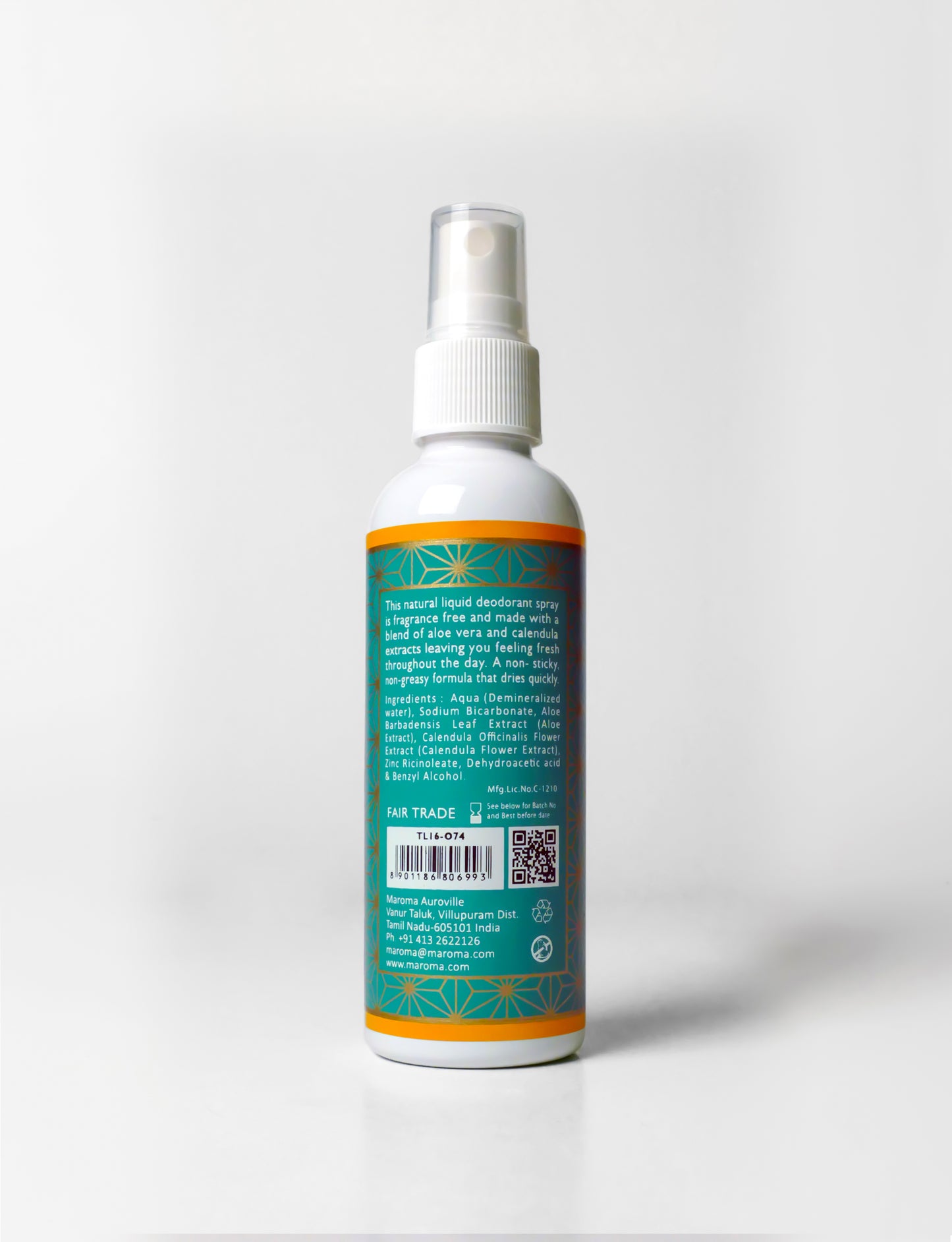 Deodorant Spray with Aloe & Calendula Extracts – 100ml