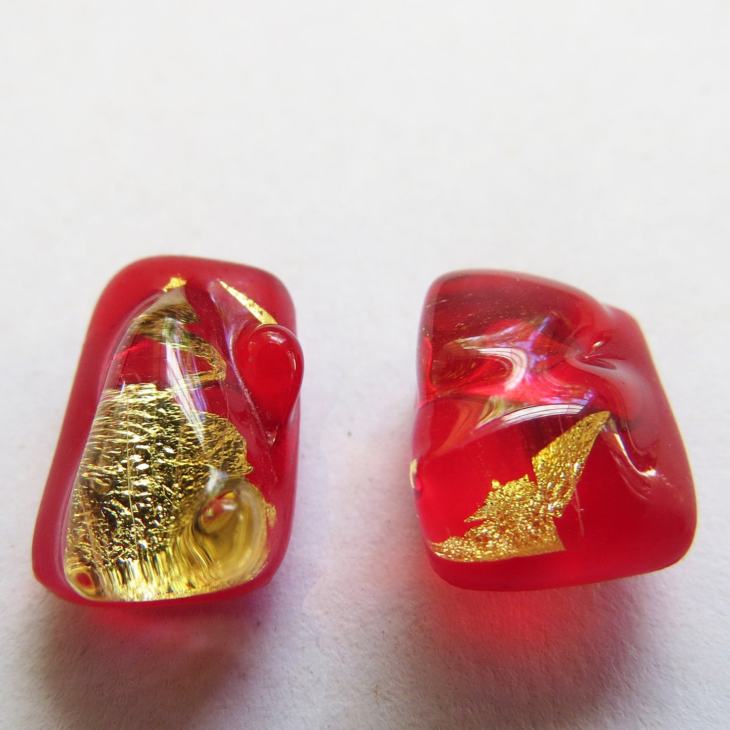 Red Glass with Gold Set