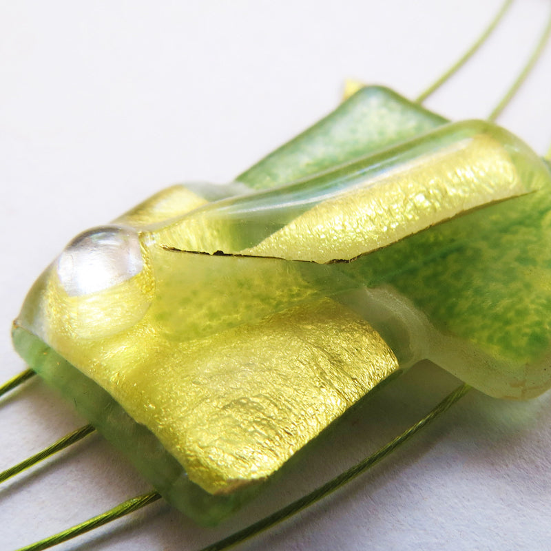 Bright green Gold-in-coloured Glass Set