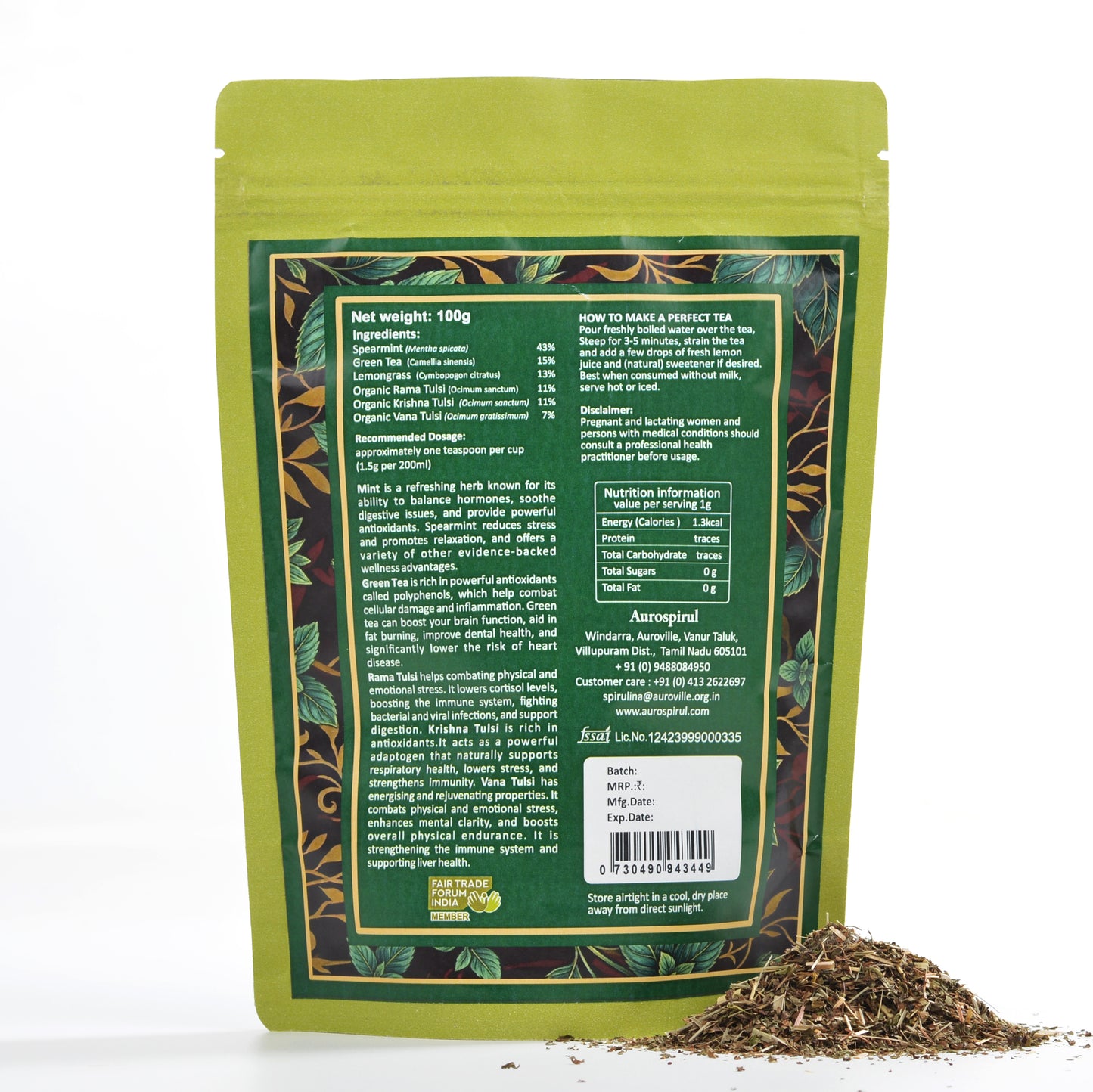 Spearmint Tulsi Green Tea