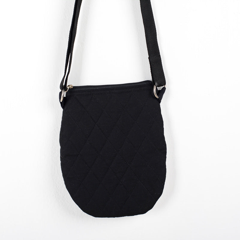 Black and White Hand Embroidered Sling Bag