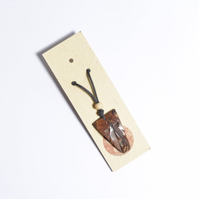 Coconut Shell Pendent/ Trible Face Design