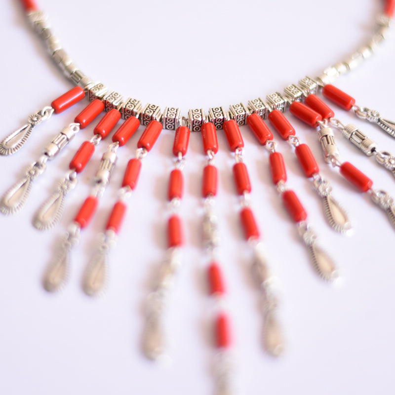Coral tassle Necklace