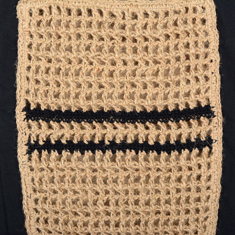 Hand-Crocheted Fabric & Jute Tote Bag