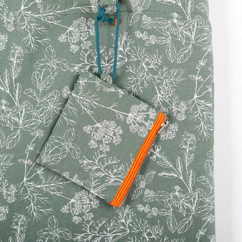 Floral Canvas Cotton Tote Bag with Purse