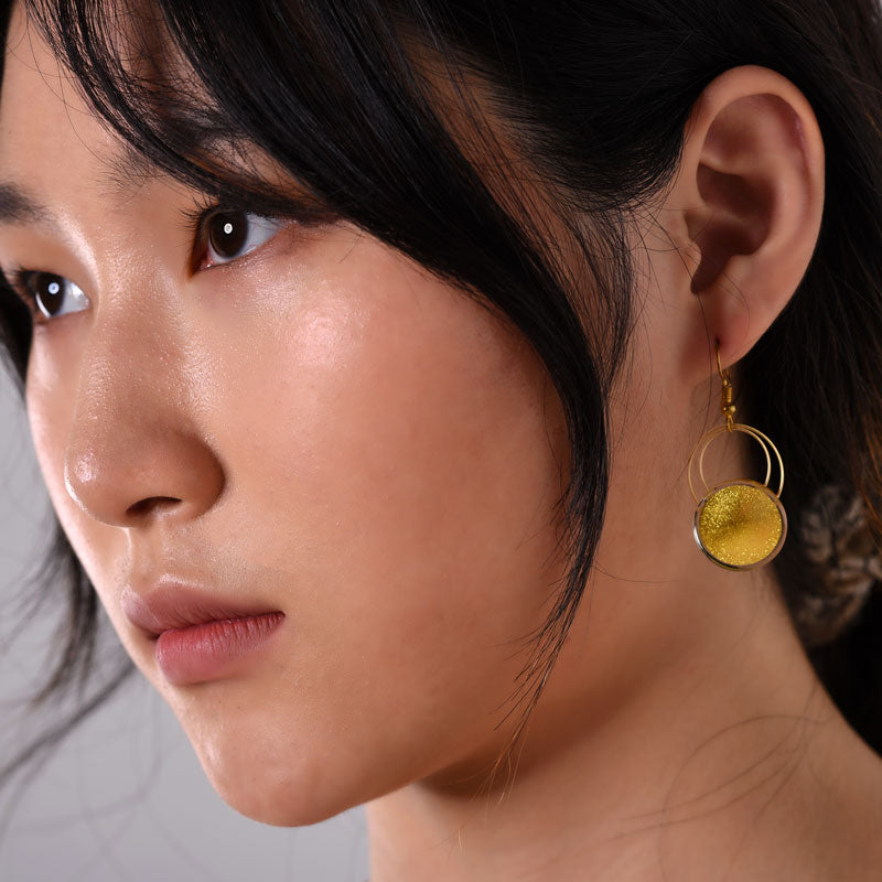 Sun Earring - small (Gold-in-Glass)