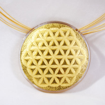 Flower Of Life Gold-in-Glass Pendant