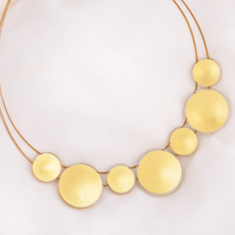 Elegant Sun Gold Necklace  (7 suns)
