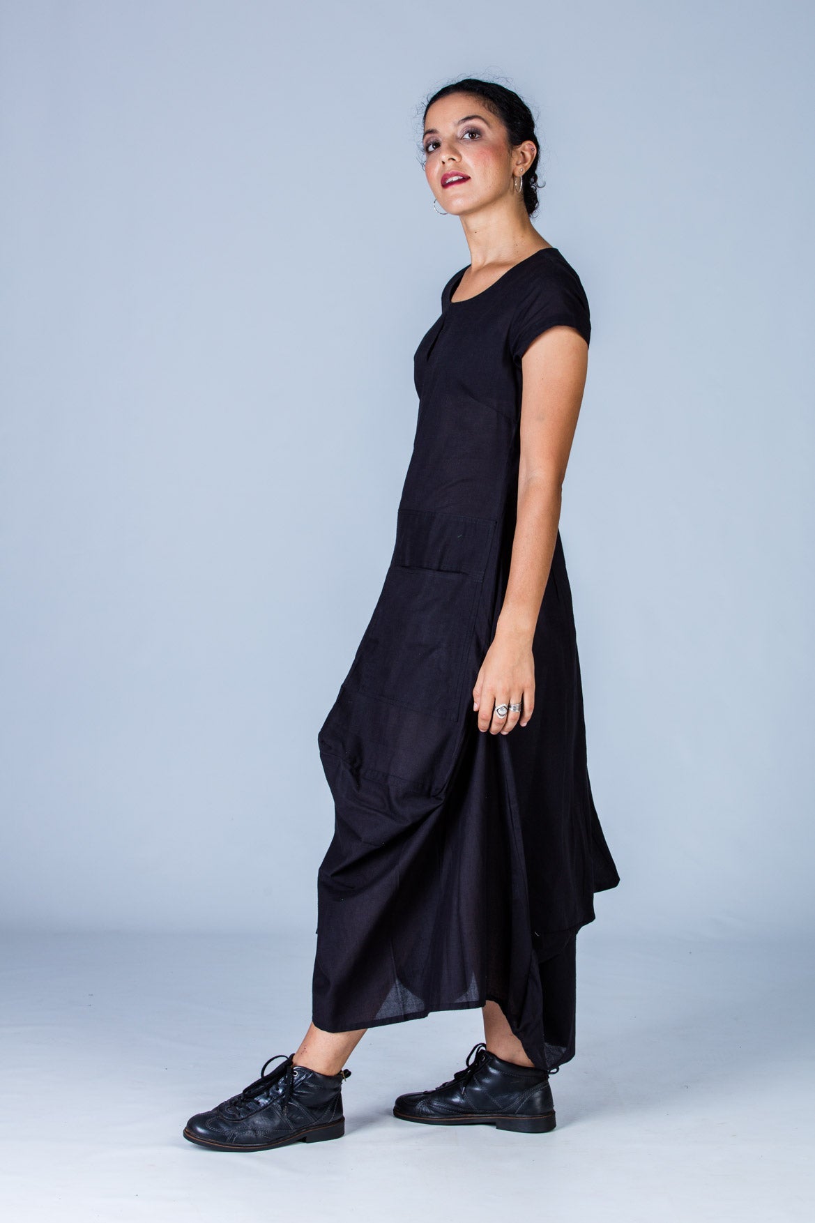 Black Organic cotton Dress - JESSICA - Upasana Design Studio