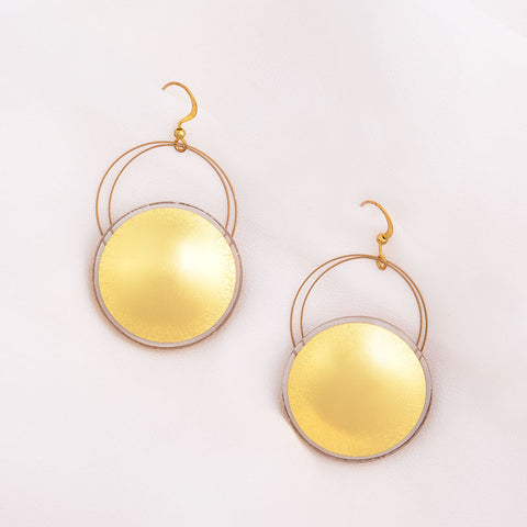 Sun Earrings - Large (Gold-in-Glass)