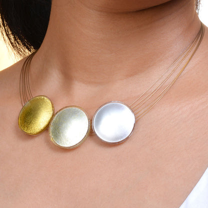 Sun Gold & Silver Necklace (3 suns)