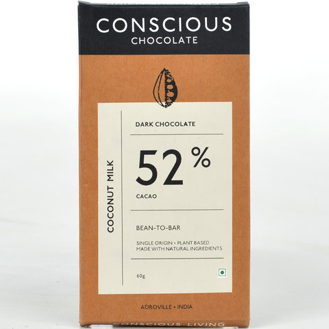 52% Coconut Milk Dark Vegan Chocolate Bar - (Set of 3)