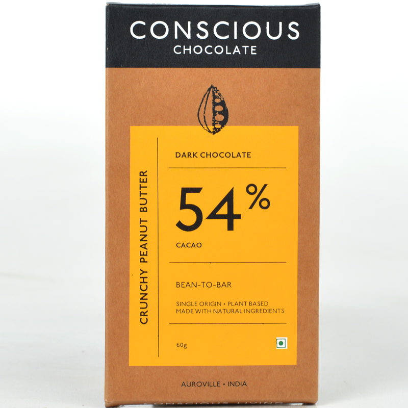 54% Crunchy Peanut Butter Dark Vegan Chocolate Bar - (Set of 3)