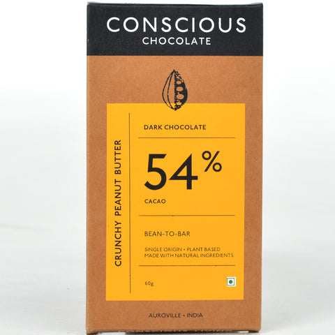 54% Crunchy Peanut Butter Dark Vegan Chocolate Bar - (Set of 3)