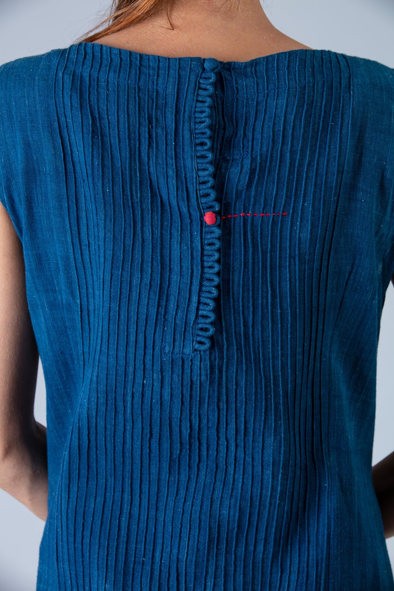 Natural Indigo Cotton Dress - NIKITA - Upasana Design Studio