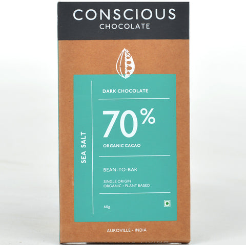 70% Sea Salt Dark Vegan Chocolate Bar - (Set of 3)