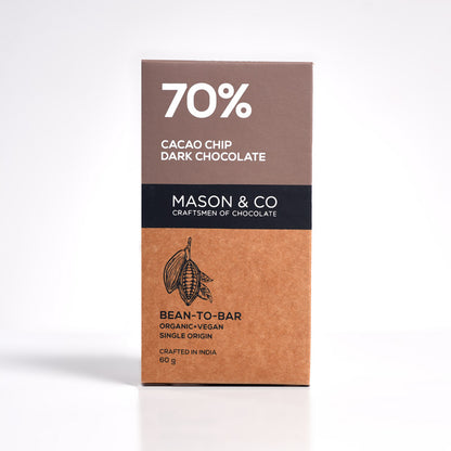 70% Cacao Chip Dark Chocolate Bar - (Set of 3) India