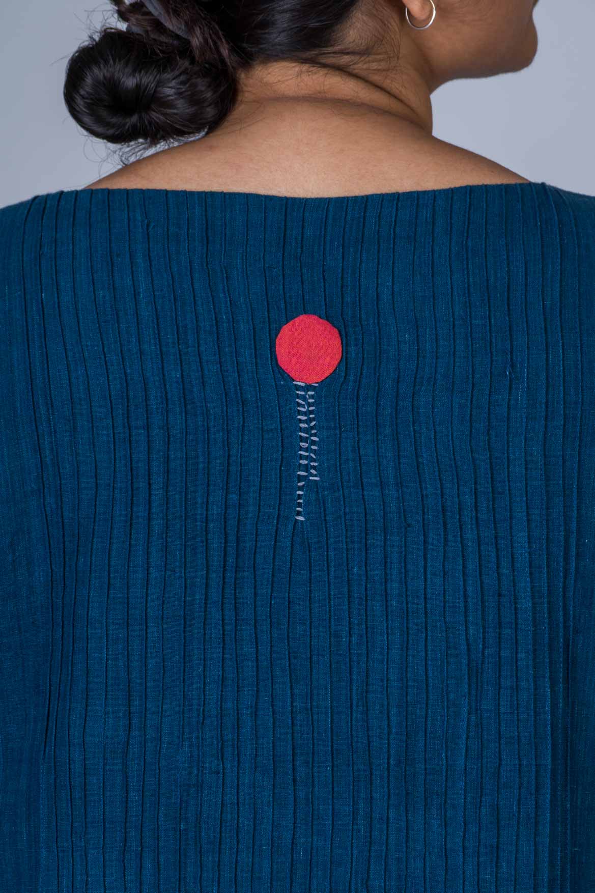 Natural Indigo Cotton Long Top - PARI - Upasana Design Studio