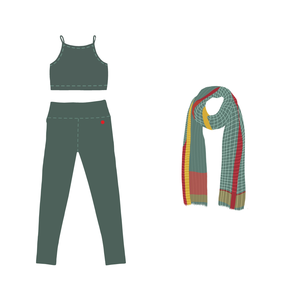 Green Organic Cotton Yoga Set – 3 Pieces