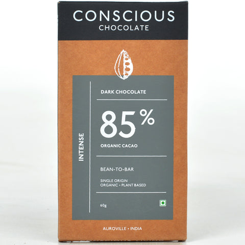 85% Intense Dark Vegan Chocolate Bar - (Set of 3)