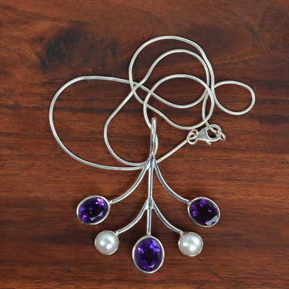 Amethyst Pearl Silver 925 Sterling Silver