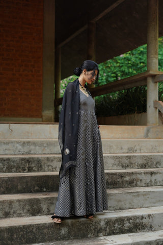 Grey Festive Zari Wide Leg Jumpsuit