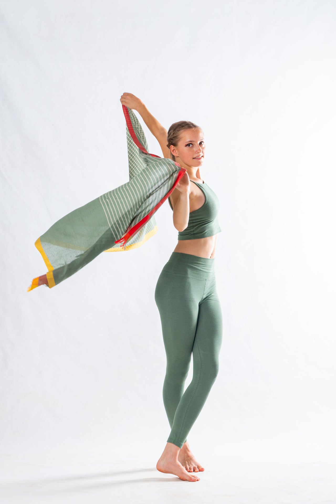 Green Organic Cotton Yoga Set – 3 Pieces