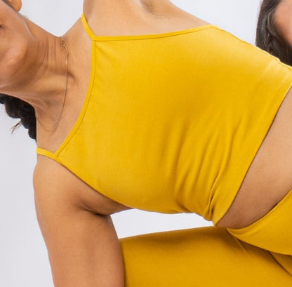 Mustard Organic Cotton Yoga Set – Top & Leggings