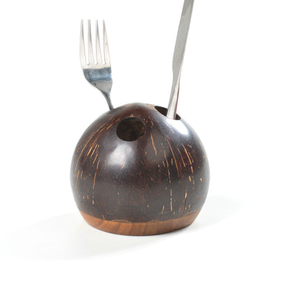 Coconutshell Spoon and Brush Holder