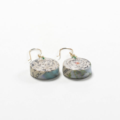 Upcycled Newspaper Earrings