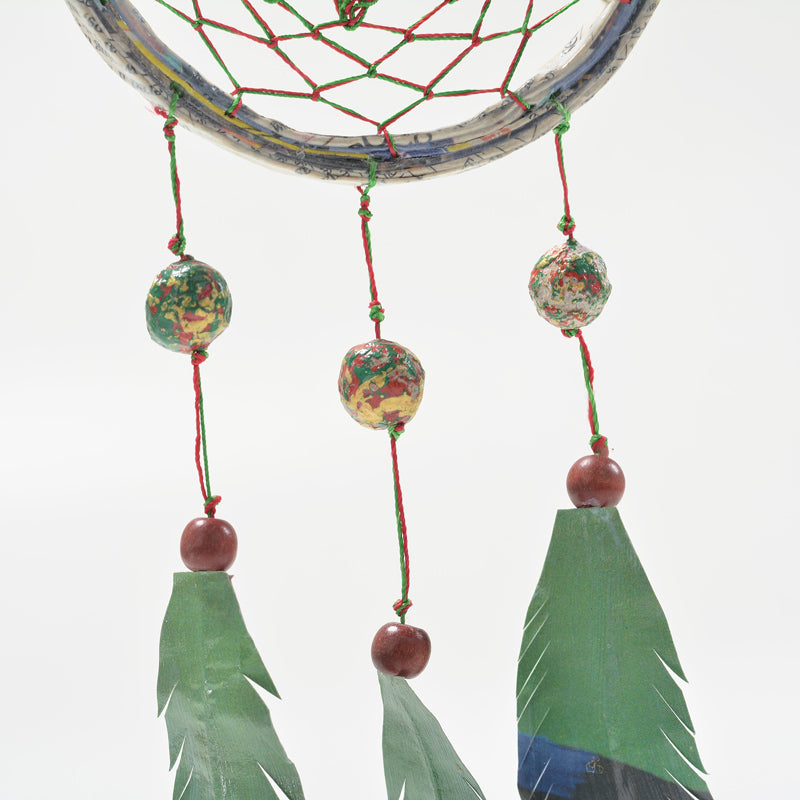 Upcycled Coiled Newspaper Dream Catchers