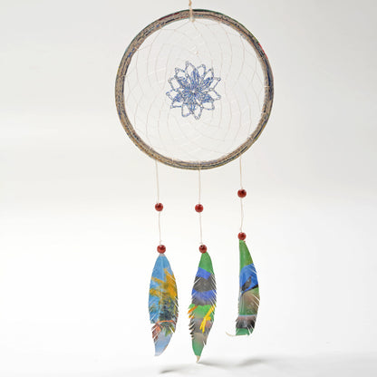 Upcycled Coiled Newspaper Dream Catchers