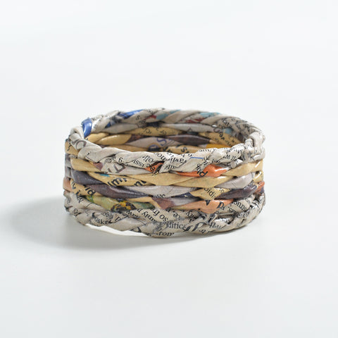 Upcycled Woven Newspaper Bangle