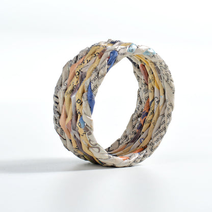 Upcycled Woven Newspaper Bangle