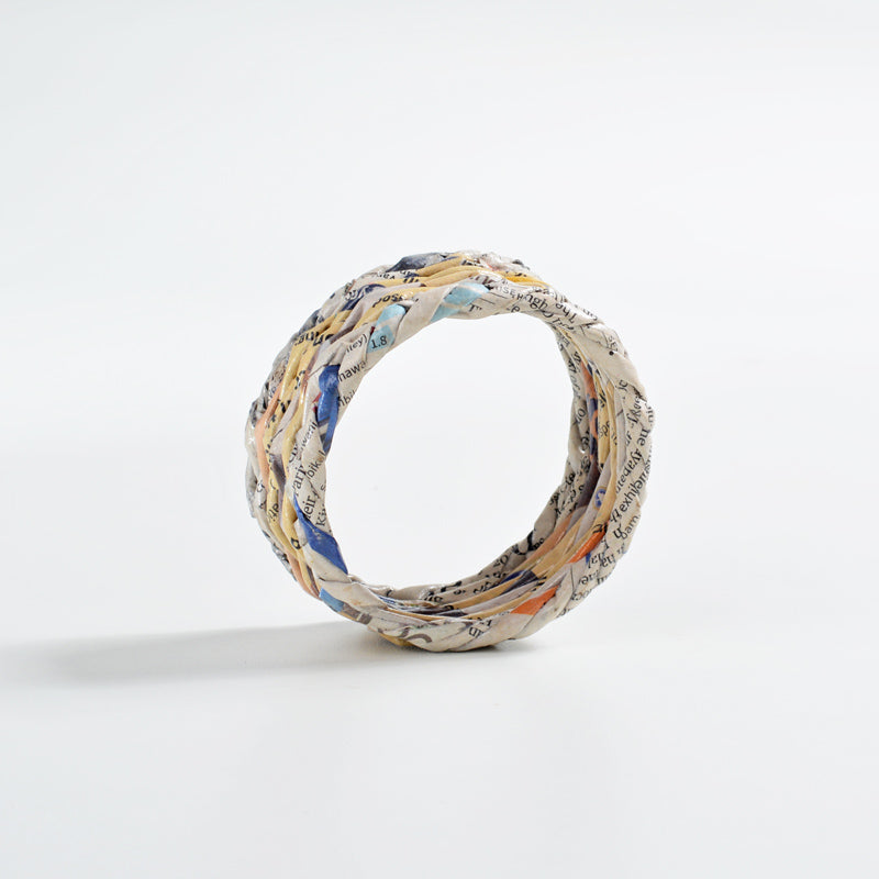 Upcycled Woven Newspaper Bangle