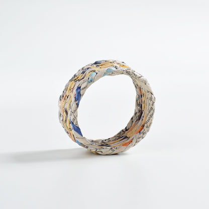 Upcycled Woven Newspaper Bangle