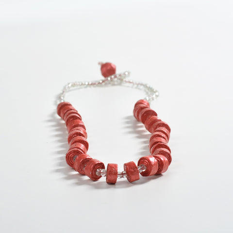Upcycled Coiled Newspaper Necklace Bead26
