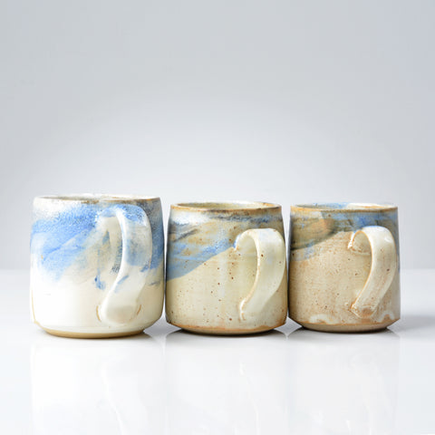 Coffee mug M cream blue wave