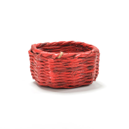 Upcycled Woven Newspaper Basket Rectangle
