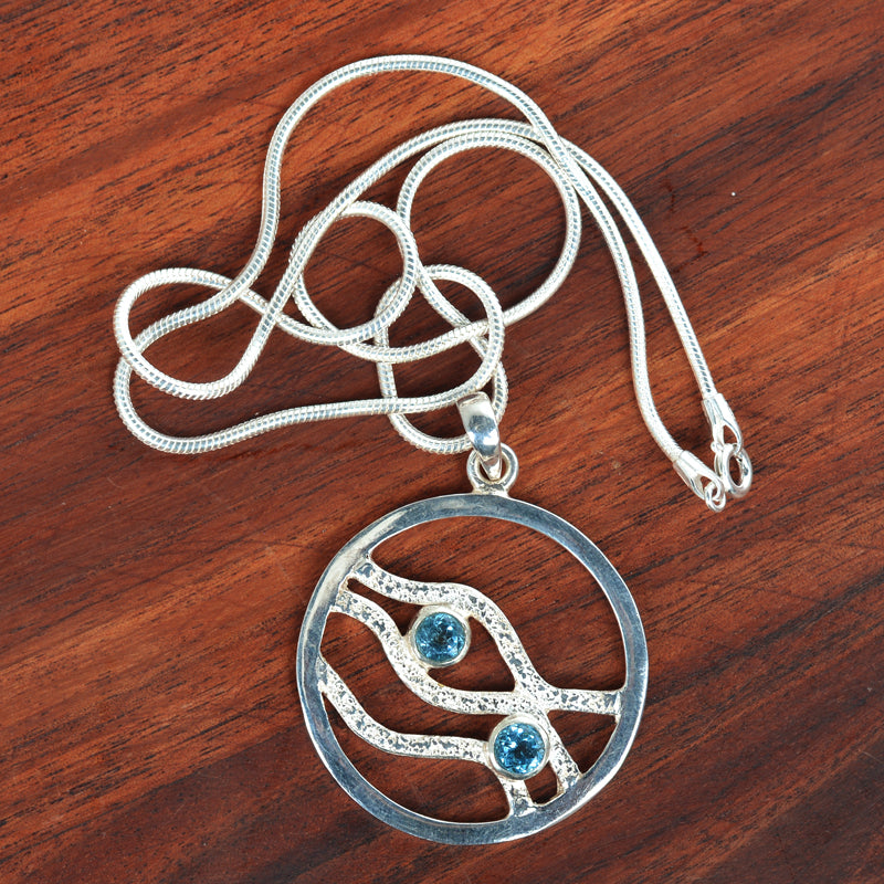 Blue Topaz Silver 92.5 Jewellery - Chain With Pendant