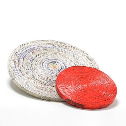 Upcycled Coiled Newspaper Pot Trivet Round
