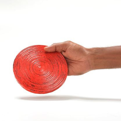 Upcycled Coiled Newspaper Pot Trivet Round