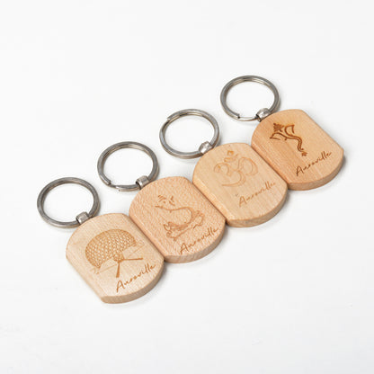 Matrimandir Wooden Keychain